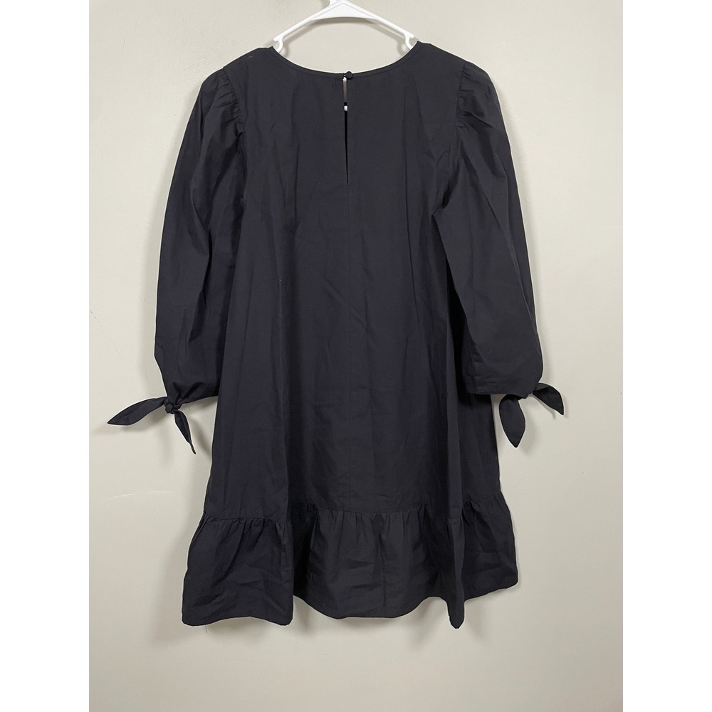 Able Long Sleeve Ruffle Hem Mini Dress In Navy Size XS Casual Minimalist - Picture 4 of 9